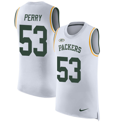 Nike Packers #53 Nick Perry White Men's Stitched NFL Limited Rush Tank Top Jersey